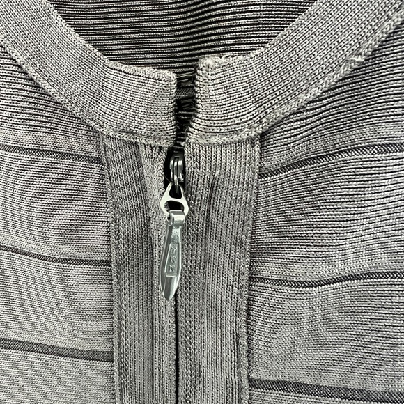 HERVE LEGER Bandage Dress Medium Gray Mini Bodycon Dress Gorgeous! - Picture 5 of 10